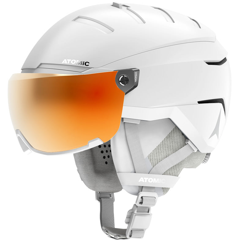 atomic mentor lf ski & snowboard helmet Atomic Savor GT Amid HD Visor Ski Helmet In White