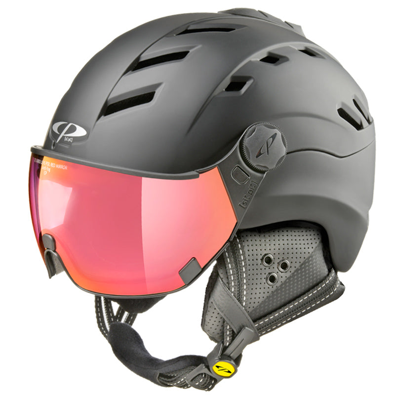Camurai Black Visor Ski Helmet with Red Visor