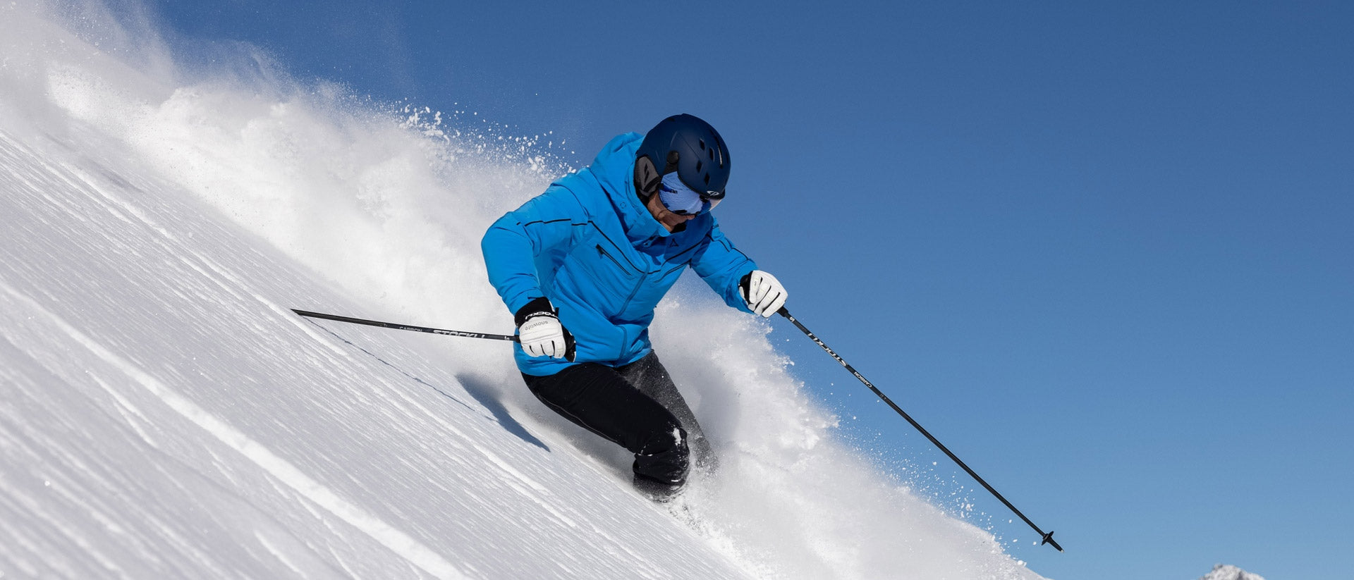 Man wearing black Camurai visor ski helmet from CP Sports
