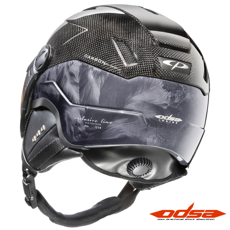 rear view of cp corao+ carbon limited visor ski helmet 433