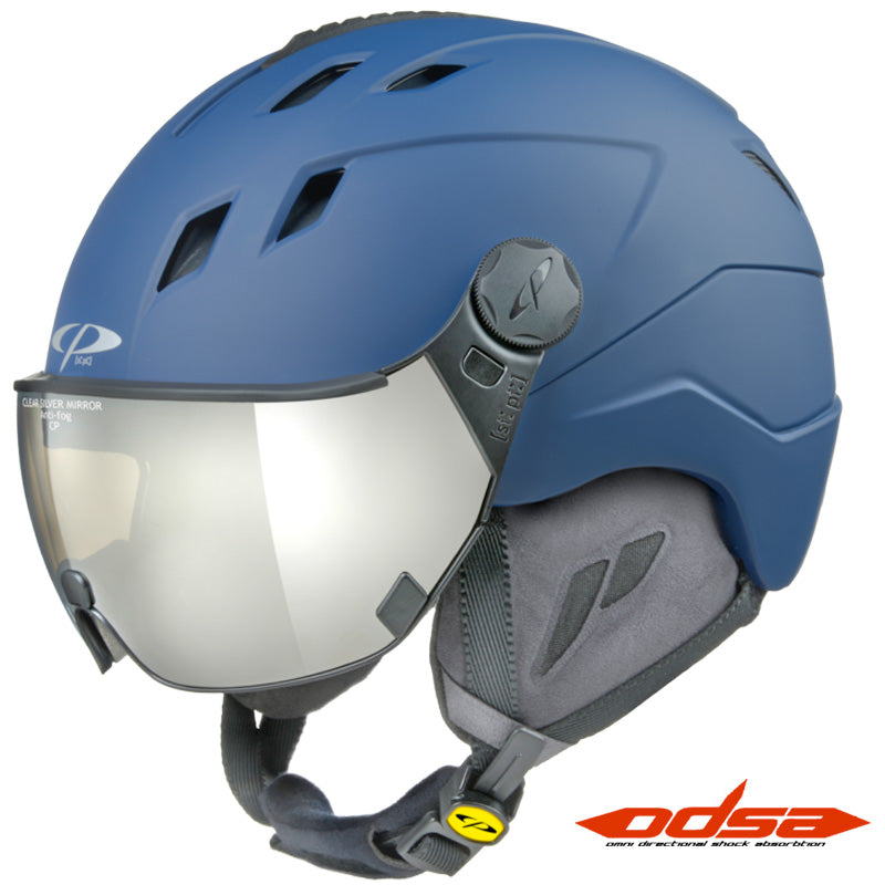 CP Corao plus maritime blue Visor Ski Helmet #40323 with gray silver visor