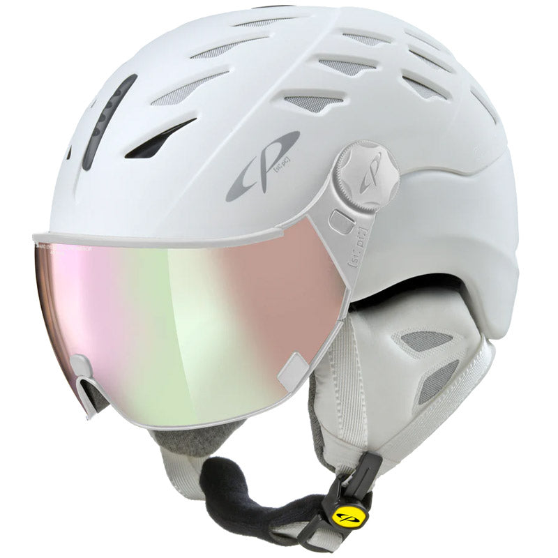 CP Cuma White Cashmere Lined #311 Visor Ski Helmet