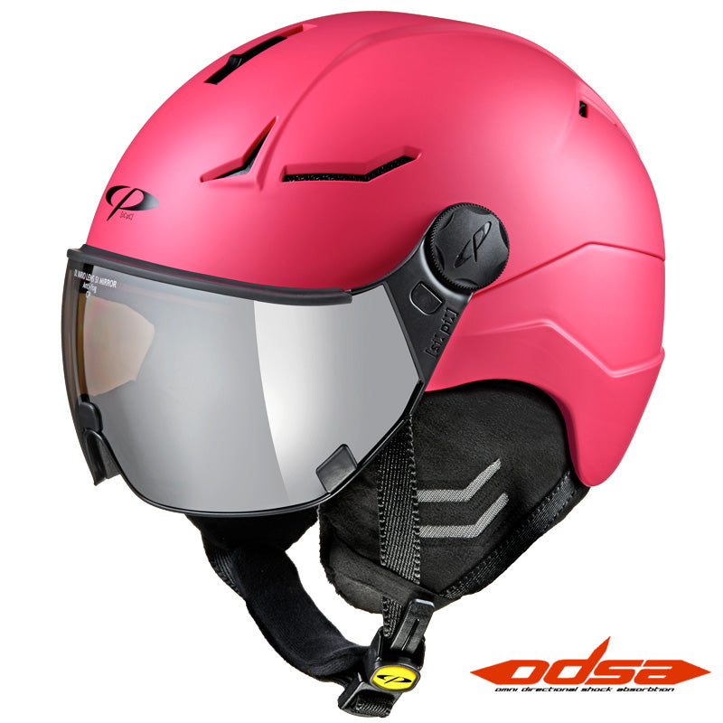 Pink Visor Ski Helmet
