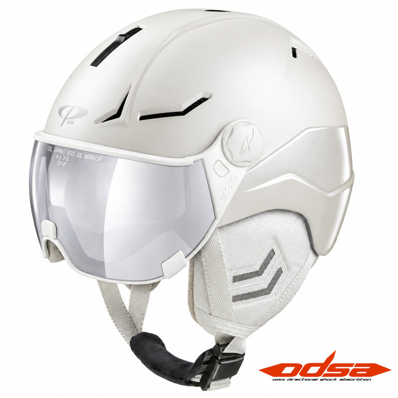 Cp Coya+ cashmere lined white visor ski helmet