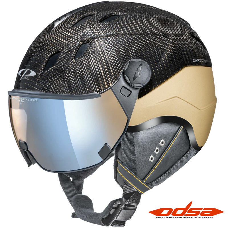 CP Corao + Black and Gold Carbon Visor Ski Helmet