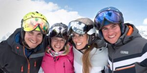 Visor ski helmet family