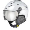 CP Pearlwhite visor ski helmet clear silver mirror visor