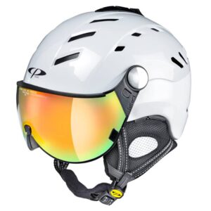 Pearl white allinone ski helmet