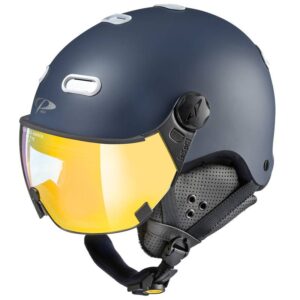 cp carachillo Blue with Flash yellow visor ski helmet