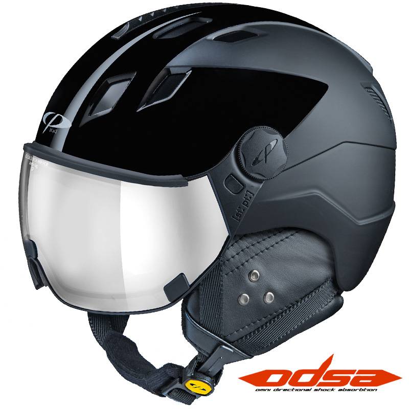 CP Coroa Black Cashmere Visor Ski Helmet 410