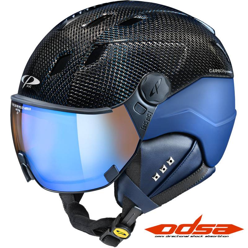 CP Coroa Blue Carbon Visor Ski Helmet 414