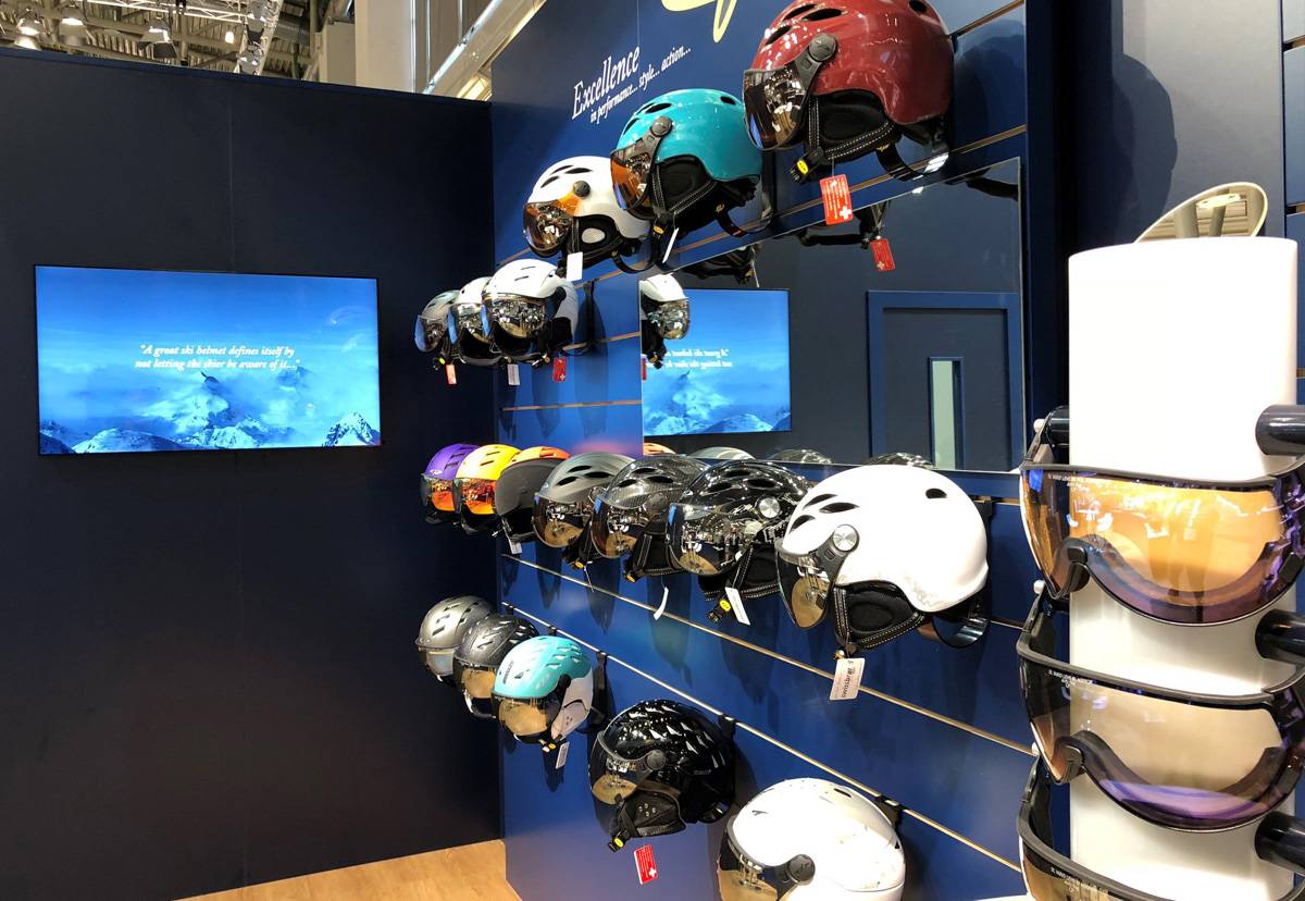 Picture of a selection of ski helmets