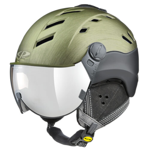 Camurai Green Visor Ski Helmet