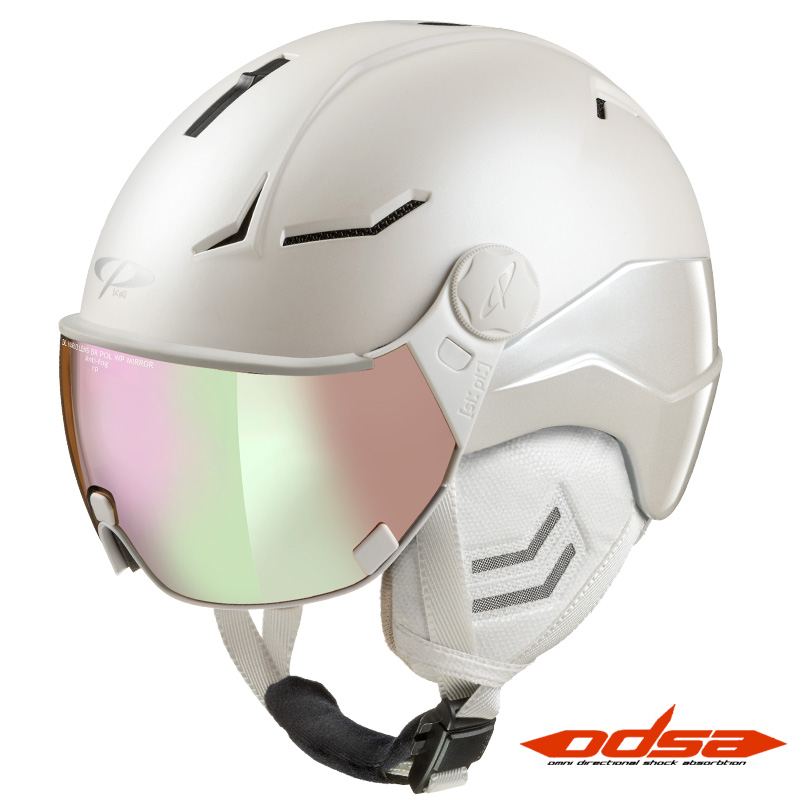 CP 80759 Coya Pearl While Cashmere Visor Ski Helmet